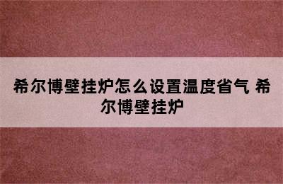 希尔博壁挂炉怎么设置温度省气 希尔博壁挂炉